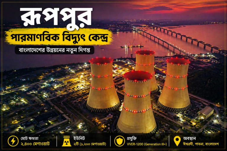 রূপপুর পারমাণবিক বিদ্যুৎ কেন্দ্র প্রকল্পের দৃশ্য