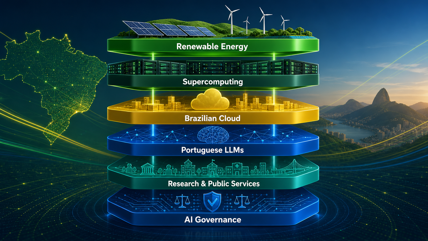 Brazil national AI infrastructure stack from renewable energy to governance