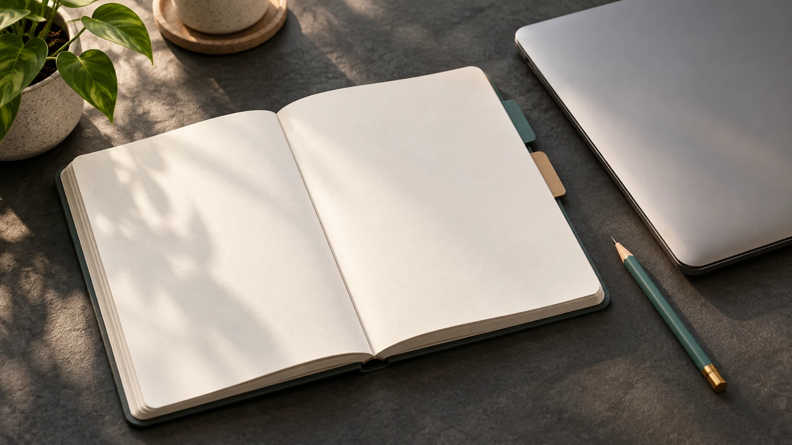 Skills ও Enterprise AI বিষয়ক editorial cover: blank instruction notebook ও unbranded laptop-এর AI ধারণাচিত্র